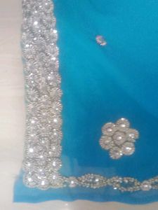 Sky Blue Stone Saree