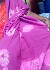 New Babypink Mulmul Cotton saree