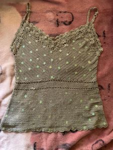 light green Lace vintage Top