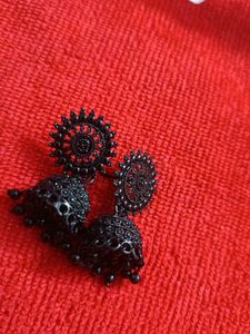 Black Jhumka Earrings