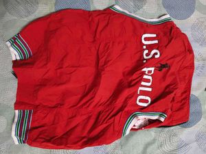 Red t shirt cum attached jacket for 4-6 years
