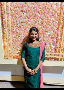 Emerald Green Embroidered Kurti Full Set