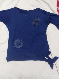Fancy Navy Blue Top For Girls