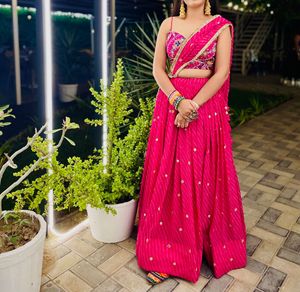 Navratri style amazing pink choli set