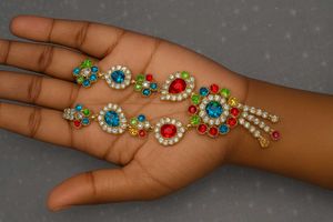 Colorful 🌈Rhinestone Floral Necklace✨🌸