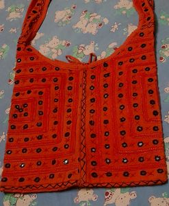 Mirror work cotton  Slingbag