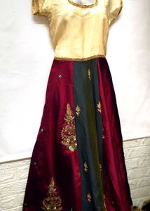 Ethenic Golden Embroidery Gown Small Size