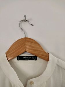 Mango Off White Casual Shirt ( Women )
