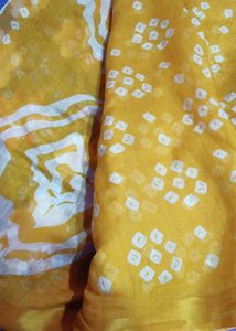 Yellow Cotton Saree With Blouse