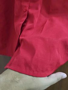 Red Ruffle Collar Top