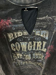 oversized vintage  Cowgirl T-Shirt with cutout 📻