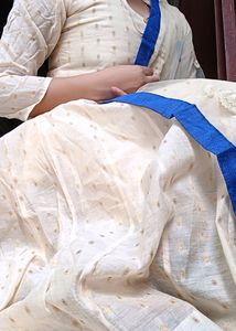 White Blue Combination Wedding Dress Beautiful Nec