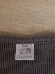 Grey Ribber SSS Cute Top
