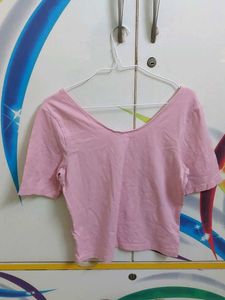 Pink Cropped Top - Size Medium