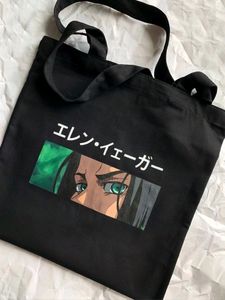 Black Hand-painted Tote Bag