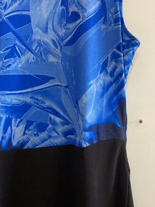 Elegant Blue &amp; Black Maxi Dress