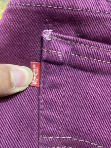 Purple Denim Jeans with Rips