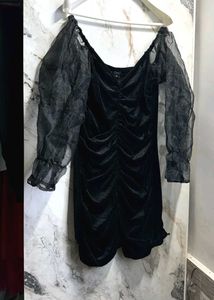 Black Velvet Mini Dress