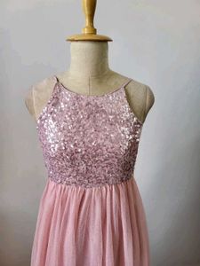 Pink Sequin Top Tulle Dress