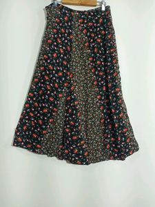 Max Black Floral Printed Women&#39;s Skirt