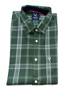 Allen Solly Green Checked Shirt.