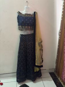 Elegant Navy Blue Lehenga Choli Set