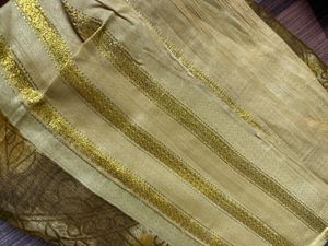 Golden Brown Patterned Saree