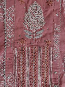 Peach Color Kurta / Kurti With Pearl Beads Work