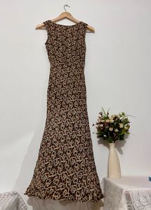 Vintage Print Maxi Dress