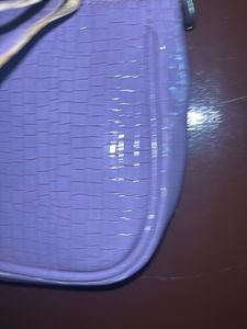 Lilac Croc Embossed Shoulder Bag