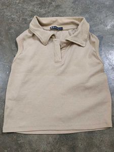 Sleeveless Polo Top