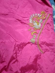 Elegant peacock design Pink Embroidered Blouse Pie