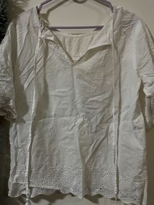 White broderie anglaise Top