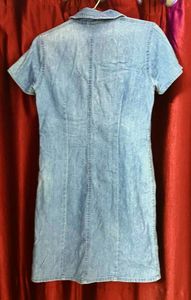Denim knee length dress (Tich button)