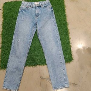 Mango Light Wash Mom Jeans