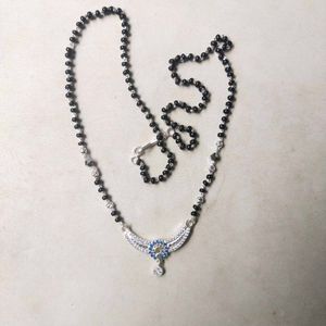 Pure Silver Beautiful Blue CZ Mangalsutra