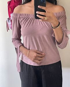 Velvet Pink Top Perfect Wear For Weekend Outings