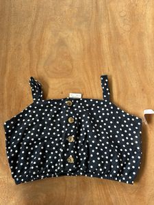 Cotton Polka Dot Croptop