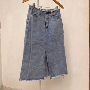 Denim Slit Skirt