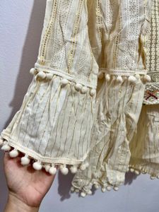 Embroidered Crop Tank Top With Cover Up