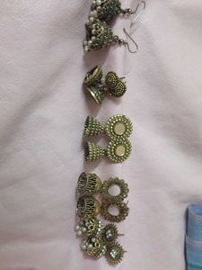 Earrings Jhumkas Set Of 5