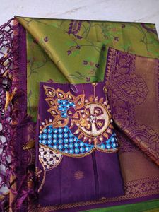 Bridal Kanjeevaram Saree With Maggam Work Blouse