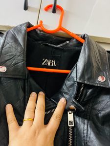 zara leather jacket 🖤🩶