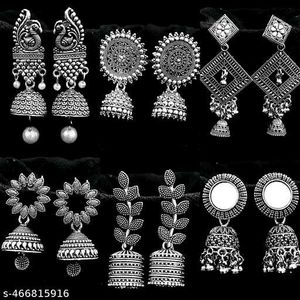 Silver Jhumka Earrings