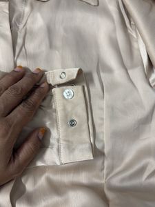 satin cream colour shirt