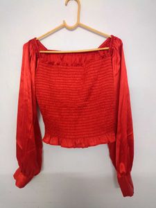 Red Satin Top