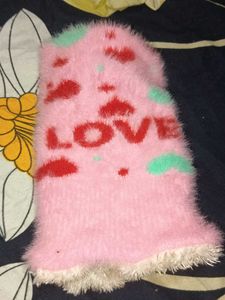 Fuzzy Pink &#39;LOVE&#39; Cap