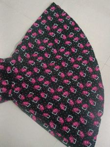 Black Floral &amp; Geometric Print Dress