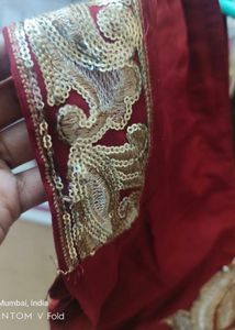 Rust &amp; Gold Embellished Saree Blouse