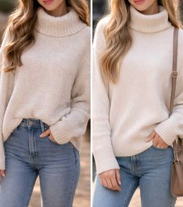 2 White turtle neck sweater